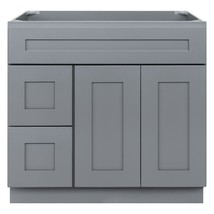 36&quot; Vanity Sink Base Cabinet with Left Drawers Colonial Gray by LessCare - $677.16