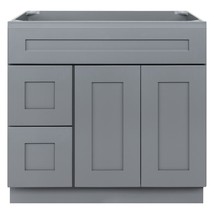 36&quot; Vanity Sink Base Cabinet with Left Drawers Colonial Gray by LessCare - £542.60 GBP