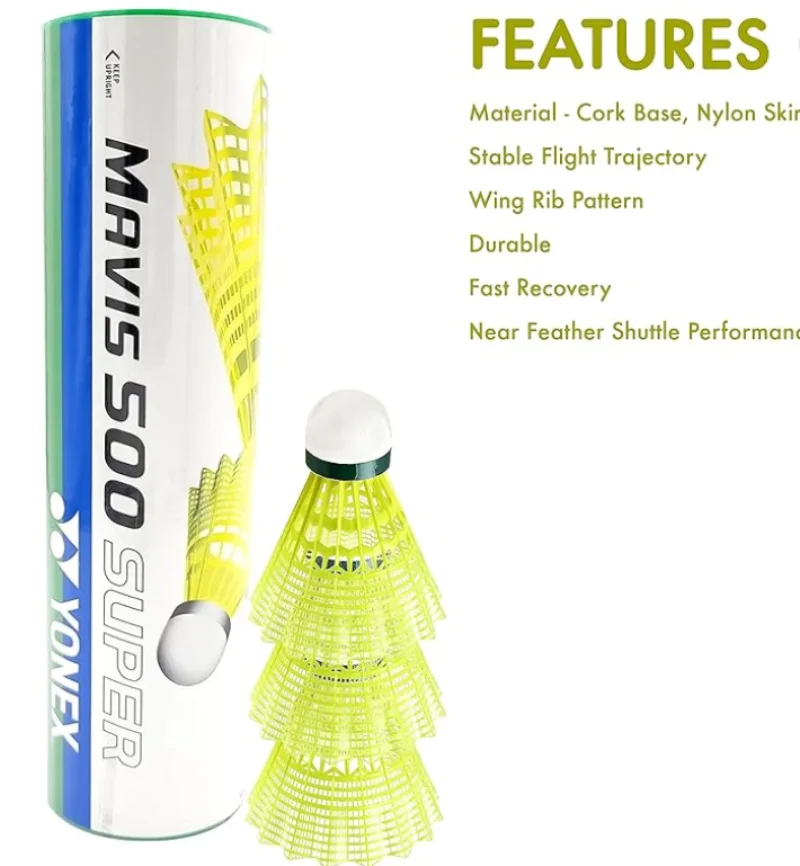 Yonex High Quality Mavis 500 Badminton Durable 6 Piece Nylon Balls Championship  - £136.99 GBP