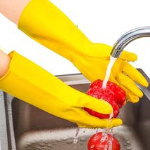 APXB 2 Pairs Rubber Gloves with Long Sleeves for Household Washing Up and Kitche - £2.81 GBP