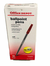 Office Depot-12ct 1mm Red/Rojo Ballpoint Pens/Boligrafos No-Skip Guarantee. - €10,28 EUR
