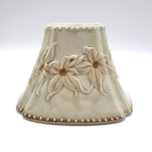 Yankee Candle Floral Ceremic Candle Shade Lg Clean Hand Painted Neutral Colors - $18.48