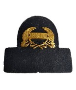 Vintage ROTC Brass Hat Cap Laurel Wreath Screw Back Pin/Badge on Leather... - $18.27