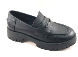 Steve Madden Lawrence Black Leather Platform Loafer - $69.30