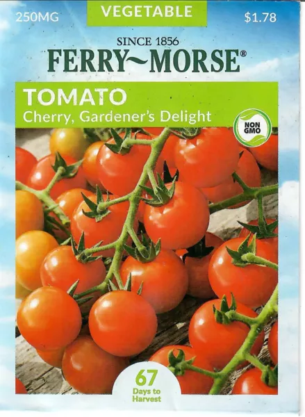 Tomato Er'S Delight Vegetable Seeds Non-Gmo - Ferry Morse 12/24 Fresh Garden - $7.30