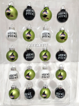 Halloween MINI Witch HOCUS POCUS Glass Ornaments 1&quot; Green Black Set of 20 - $29.69
