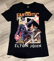 Men&#39;s Elton John &quot;Captain Fantastic&quot; Tee T-Shirt Black Size Medium - $9.74