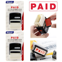 2Pc PAID Pre-Inked Rubber Stamp Red Ink Phrase Business Office Store Sel... - £17.37 GBP