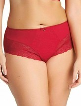 Elomi Tia Brief Panty Style EL 4285 Red with lace trim - $246.52 MXN