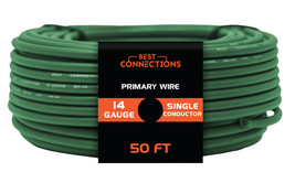 14 Gauge Car Audio Primary Wire (50FtGreen) Remote, Power/Ground Electrical - $14.99