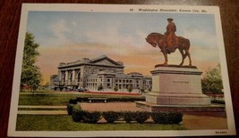 Vintage linen postcard of Washington Monument, Kansas City, MO, Missouri - £3.11 GBP