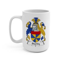 Sturdy Family Coat of Arms Coffee Mug (15oz, White) - $19.94