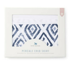 Little Unicorn Percale Crib Skirt 52x28x12 Black BLUE TOPAZ 100% Cotton - $22.76