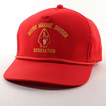 2nd Marine Division Association Hat Cap Snapback One Size Military Red Yellow - £21.45 GBP