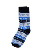 Men&#39;s Hanukkah Socks Black Blue Gift for Him Dress Sock Menorah Dreidel New - $262.15 MXN