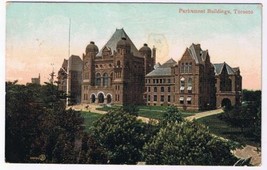 Postcard Ontario Parliament Buildings Toronto 3 Ring Cancel - £2.36 GBP