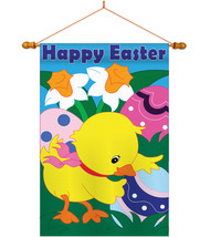 Easter Chick - Applique Decorative Wood Dowel with String House Flag Set HS10303 - £37.41 GBP