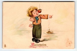 Halloween Postcard Tucks Series 803 Boy Apple Candle Stick Antique Vintage - £58.02 GBP