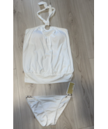 Michael Kors Halter Tankini Swim Top white sz XS NEW - $2,168.59 MXN