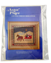 Astor Place Counted Thread Cross Stitch Snowman Family Sleigh Ride - £14.73 GBP