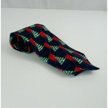 Holidays Blue Tie With Christmas Trees &amp; Red Door Designs - £10.07 GBP