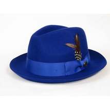 Men Bruno Capelo Fedora Hat Wool 100% Fine Australian Wool Marco MC924 Royal image 4