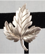 Tiffany &amp; Co. Maple Leaf Floral Pin / Brooch .925 Sterling Silver 2&quot; - $273.22 CAD