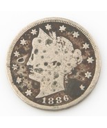1886 5¢ Liberty Nickel, AG Condition, Full 4-Digit Date, Porous, Great P... - $256.89 CAD