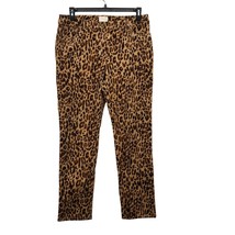 Chicos Corduroy Pants Womens M/10 (1.5) Used Animal Print Metal Details - £12.41 GBP