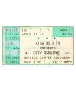 Ozzy Osbourne Concert Ticket Stub June 11 1992 Seattle Washington - £19.46 GBP