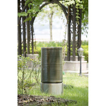 Tall Modern Cylinder Water Fountain - Outdoor Bird Bath - $333.99