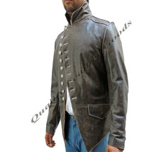 Genuine Handmade Mens Military Style Antique Brown Leather Steampunk Jacket BLUF - £125.96 GBP
