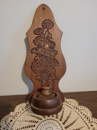 Vintage Home Interiors wood carved floral wall sconce - $23.38