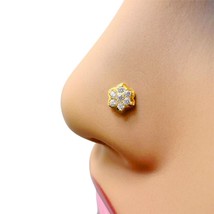 22ct Yellow Gold Cluster Cubic Zirconia Nose Stud - £59.36 GBP