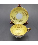 VTG 1950s Royal Sealy China Yellow Opalescent Teacup &amp; Saucer Japan Lust... - $30.89