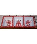 CYPRESS HOME Christmas 3-Section Serving Tray - Red Designs - New Condit... - £8.65 GBP