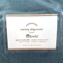 Pottery Barn Torrey Square Arm Sofa Slipcover Sunbrella Blue Gray NEW - £118.42 GBP