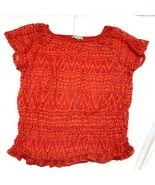 Orange Shirt Blouse by Dress Barn Size Medium Crochet Outer Camisole Inner - $16.73