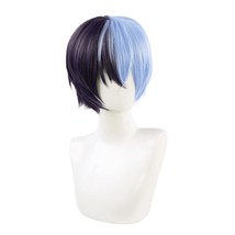 Queen Anime Cosplay Wig Short Blue Purple Mixed Wigs for Men Boys - £28.43 GBP