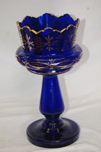 Mantel Luster Cobalt Blue Vase Gold Abstract Designs - £79.12 GBP