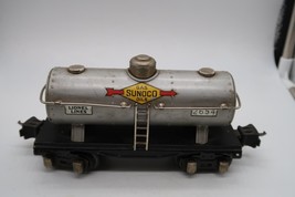 Vtg Lionel Lines 2654 O Gauge Prewar Sunoco Gas Oils Silver Tanker Tank Car - £18.67 GBP