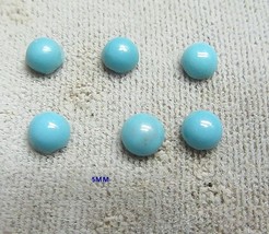 TURQUOISE  Acrylic ROUND CUT 5MM LOT OF SIX - £2.37 GBP