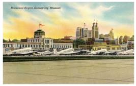 Municipal Airport Kansas City Missouri Airport Postcard - £7.87 GBP