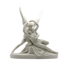 Cupid &amp; Psyche Cast Marble Statue God Eros Nude Love &amp; Soul Sculpture Erotic Art - £38.79 GBP