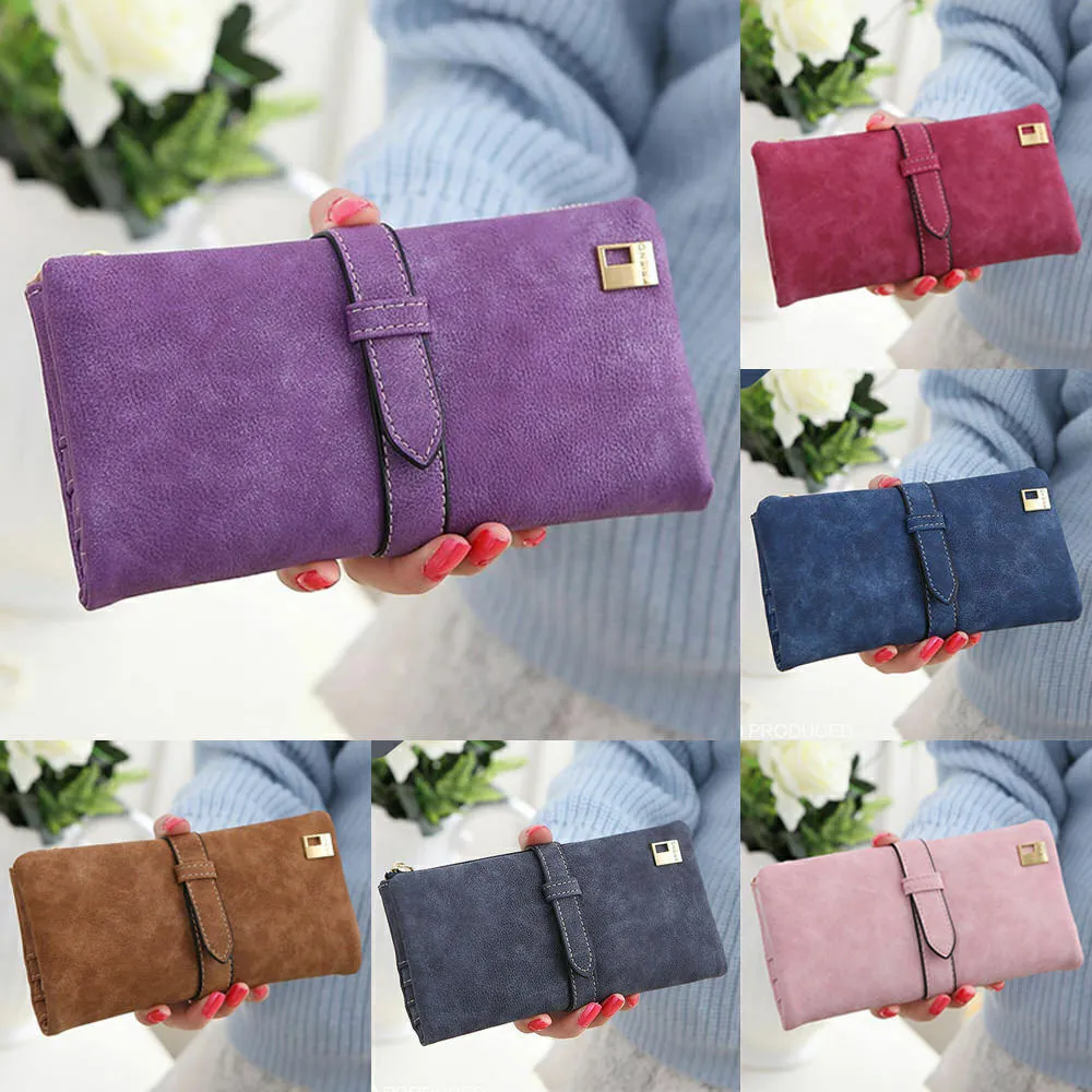 Womens Ladies Leather Clutch Wallet Long Card Suede Holder Case Purse Ha... - £15.84 GBP
