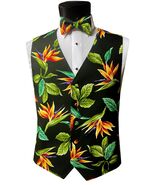 David's Formal Wear Bird of Paradise Tuxedo Vest and Bow Tie Size Large - $161.70
