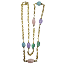 Judith Ripka Multi-Gemstone 14k Gold Clad Verona Rainbow Nugget Chain Necklace - £348.10 GBP