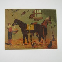 Victorian Trade Card Horses Chickens Alden Fruit Vinegar Allegheny Pennsylvania - £19.51 GBP