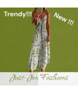 Just-Jen Matcha Green Casual Fashion Summer Floral Dress  - $27.34 CAD