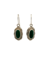 Signed B.H. 925 Sterling Silver Vintage Southwestern Malachite Dangle Ea... - $66.47 CAD